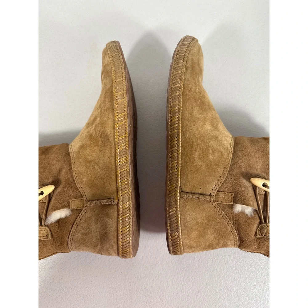 UGG Australia Isadora Chestnut Suede Shearling Toggle Boots 1007755 Womens 9